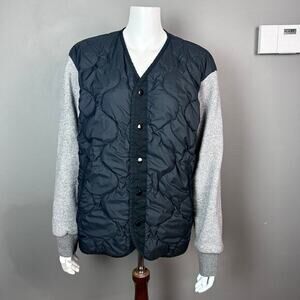 Rag & Bone jacket men's medium quilted varsity bomber varsity black‎ gray